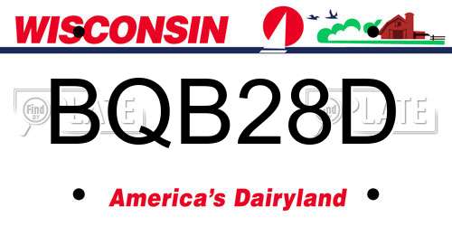 BQB28D Wisconsin License Plate