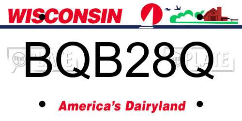 BQB28Q Wisconsin License Plate
