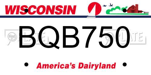 BQB750 Wisconsin License Plate