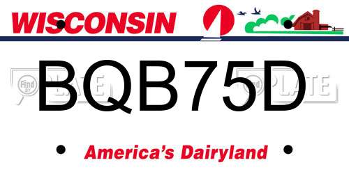 BQB75D Wisconsin License Plate