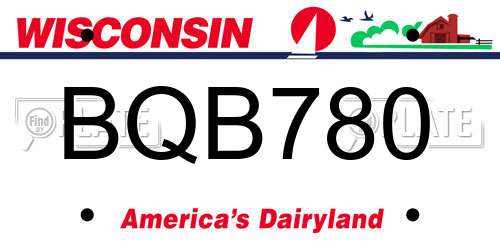 BQB780 Wisconsin License Plate