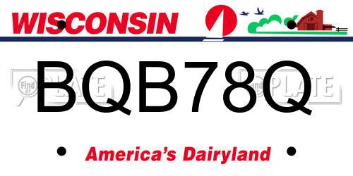 BQB78Q Wisconsin License Plate