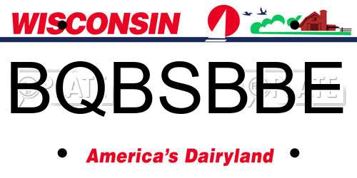 BQBSBBE Wisconsin License Plate