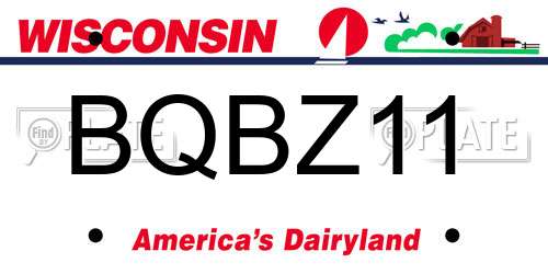 BQBZ11 Wisconsin License Plate