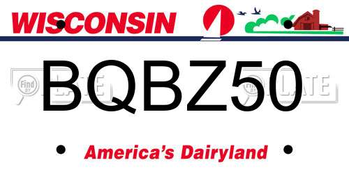 BQBZ50 Wisconsin License Plate