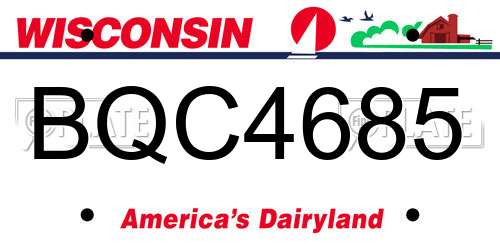 BQC4685 Wisconsin License Plate