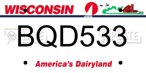 BQD533 Wisconsin License Plate