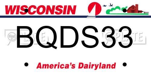 BQDS33 Wisconsin License Plate