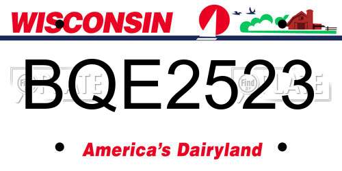 BQE2523 Wisconsin License Plate