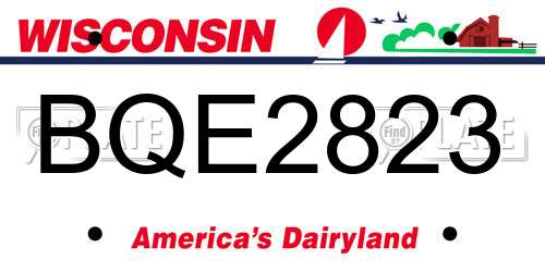 BQE2823 Wisconsin License Plate