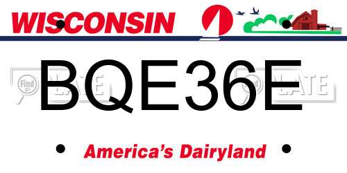 BQE36E Wisconsin License Plate