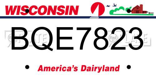 BQE7823 Wisconsin License Plate