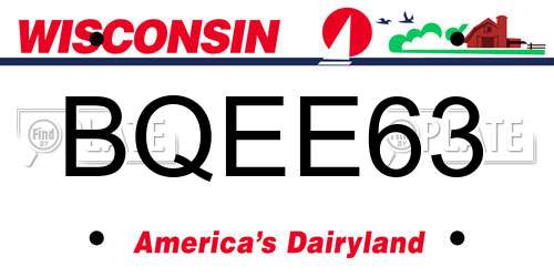 BQEE63 Wisconsin License Plate