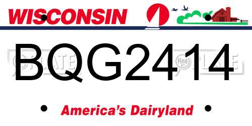 BQG2414 Wisconsin License Plate