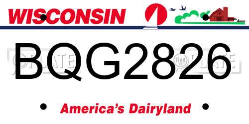 BQG2826 Wisconsin License Plate