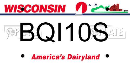 BQI10S Wisconsin License Plate