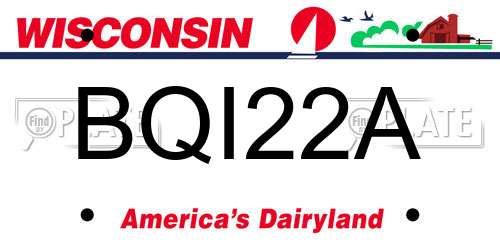 BQI22A Wisconsin License Plate