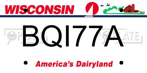 BQI77A Wisconsin License Plate