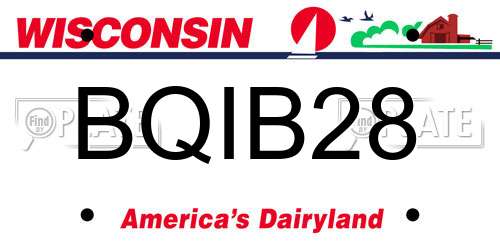 BQIB28 Wisconsin License Plate