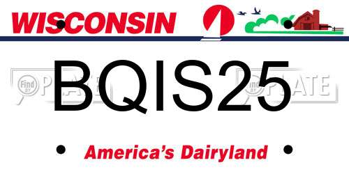BQIS25 Wisconsin License Plate