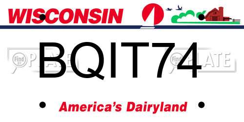 BQIT74 Wisconsin License Plate