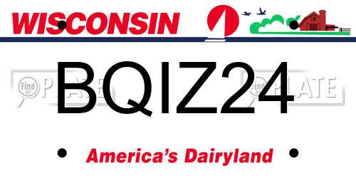 BQIZ24 Wisconsin License Plate