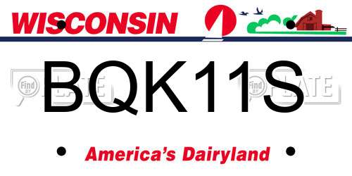 BQK11S Wisconsin License Plate