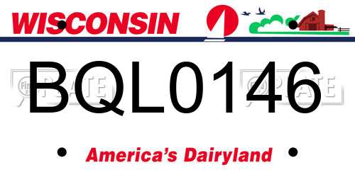 BQL0146 Wisconsin License Plate
