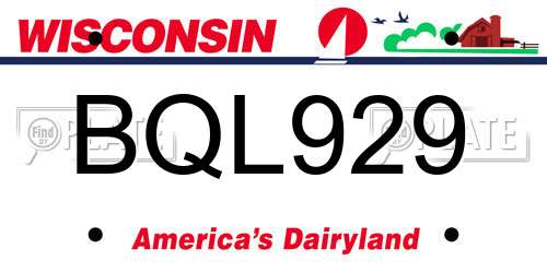 BQL929 Wisconsin License Plate
