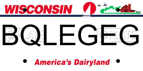 BQLEGEG Wisconsin License Plate