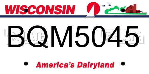 BQM5045 Wisconsin License Plate