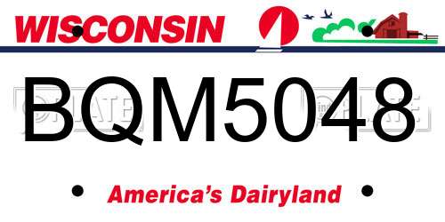 BQM5048 Wisconsin License Plate