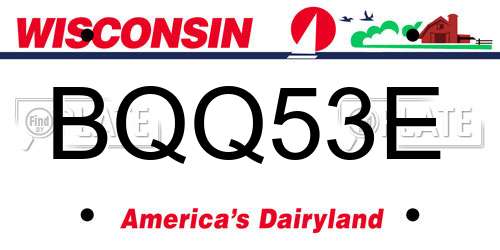 BQQ53E Wisconsin License Plate
