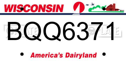 BQQ6371 Wisconsin License Plate