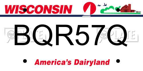 BQR57Q Wisconsin License Plate