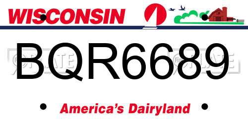 BQR6689 Wisconsin License Plate
