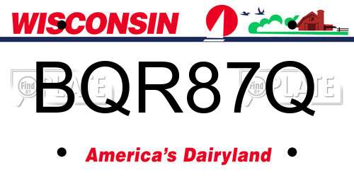 BQR87Q Wisconsin License Plate