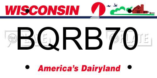 BQRB70 Wisconsin License Plate