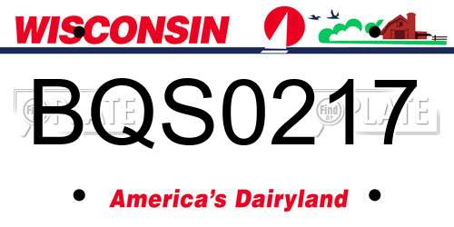 BQS0217 Wisconsin License Plate