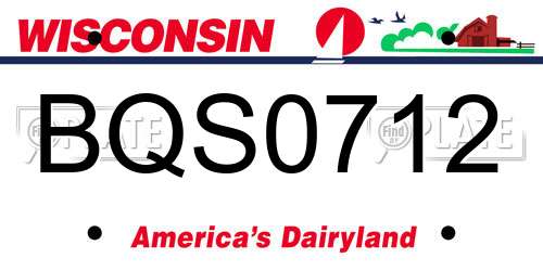 BQS0712 Wisconsin License Plate