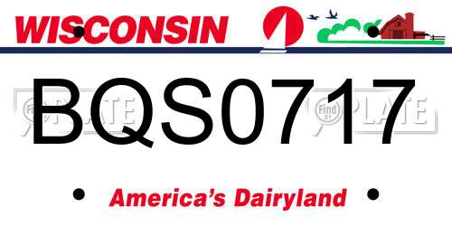 BQS0717 Wisconsin License Plate