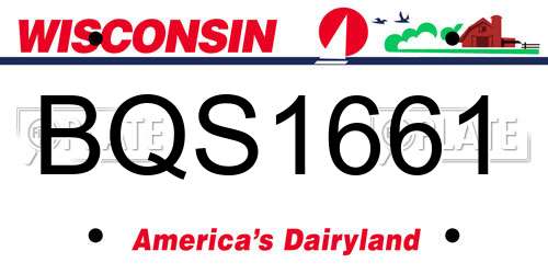 BQS1661 Wisconsin License Plate