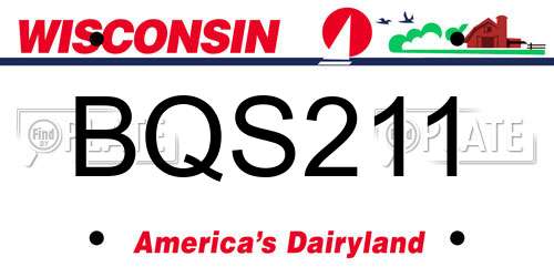 BQS211 Wisconsin License Plate