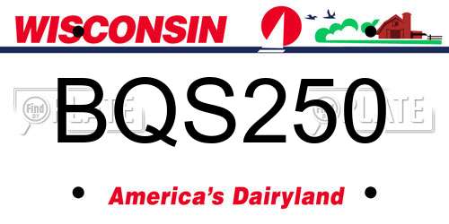 BQS250 Wisconsin License Plate