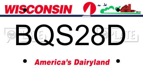 BQS28D Wisconsin License Plate