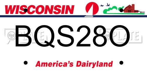 BQS28O Wisconsin License Plate