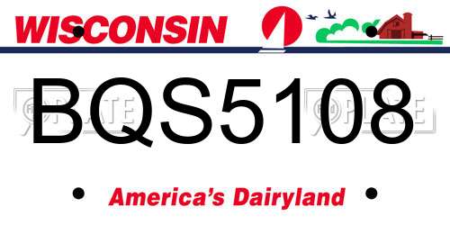 BQS5108 Wisconsin License Plate