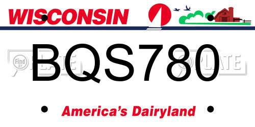 BQS780 Wisconsin License Plate