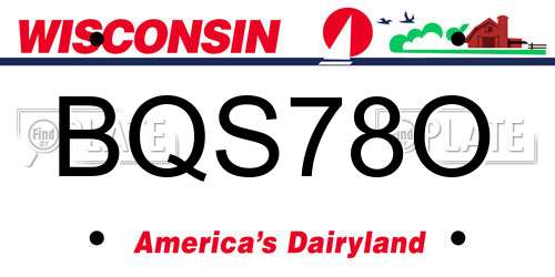 BQS78O Wisconsin License Plate