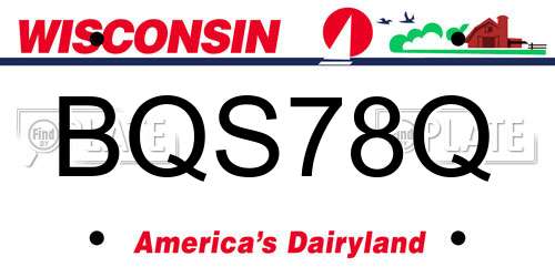 BQS78Q Wisconsin License Plate